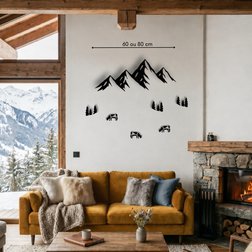 Décoration murale montagne en bois – Le Montagnard