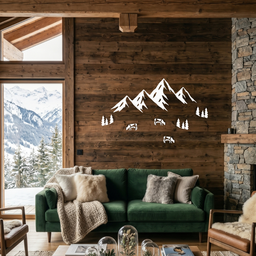 Décoration murale montagne en bois – J’aime la montagne